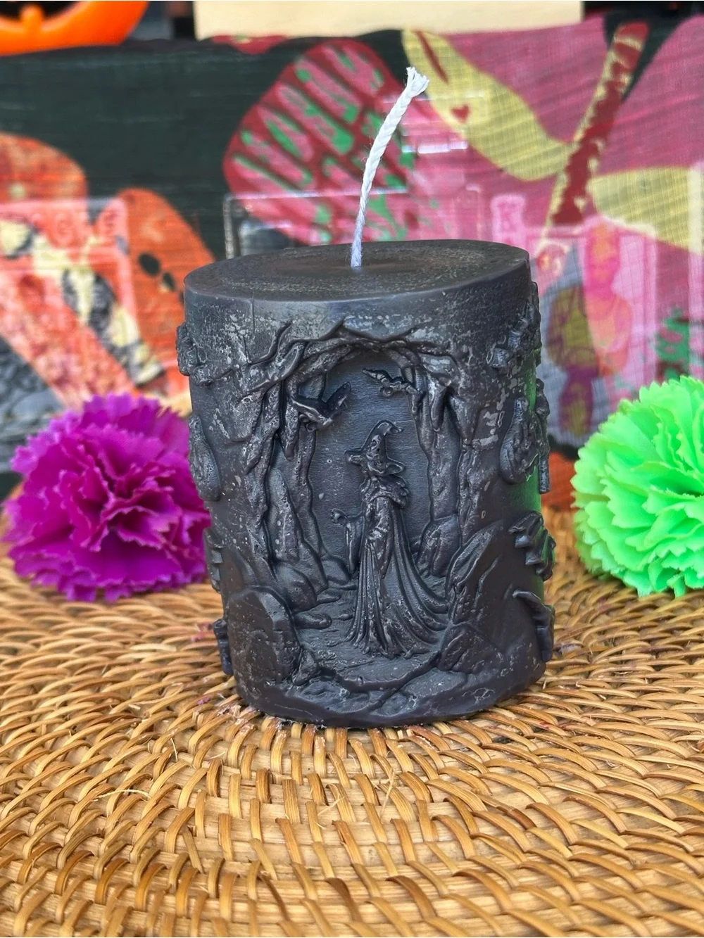 Black Witch in the Woods Pillar Candle